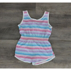 VINTAGE Carrots Youth Girls Size 5 Shorts Romper Stripe Pink Blue Purple